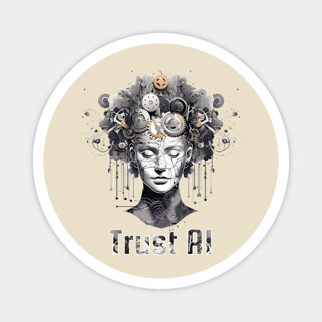 Trust AI - Artificial Intelligence Magnet by My Geeky Tees - T-Shirt Designs